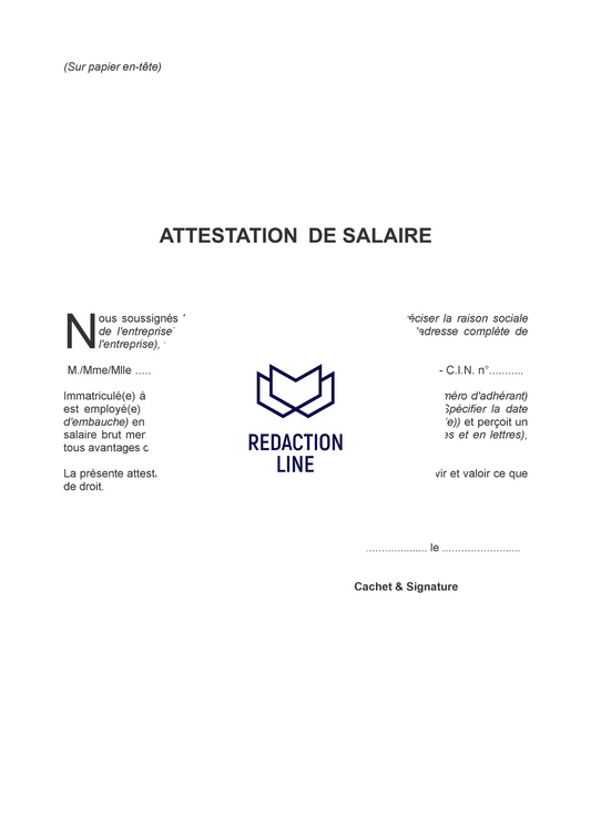 Attestation de Salaire