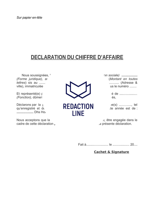 Déclaration de Chiffre d'Affaire